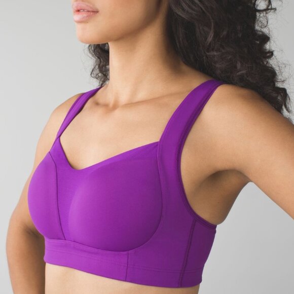 Lululemon Ta Ta Tamer High Support Purple Sports Bra D-DD Cups Size 34DD - Picture 1 of 6
